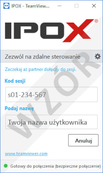 Połączenie z serwisem IPOX za pośrednictwem TeamViewer