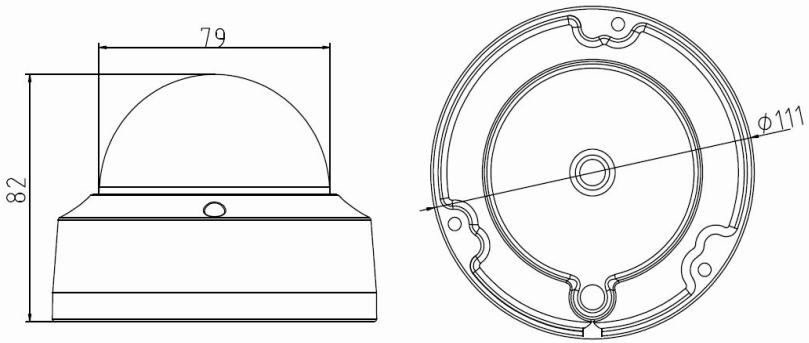 Wymiary kamery sieciowej Hikvision DS 2CD2132FI.